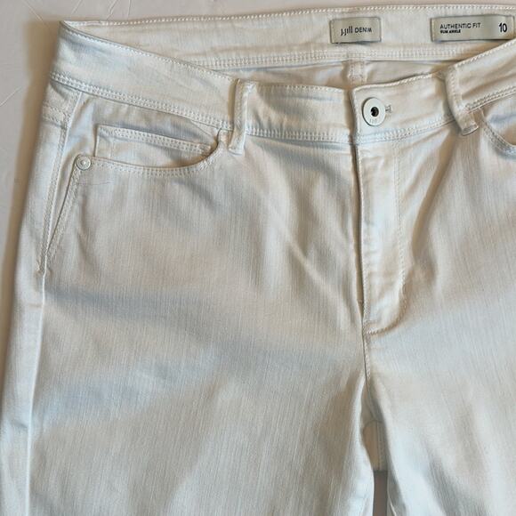 J. Jill Denim Authentic Fit Slim Ankle Stretch White Sz 10 Casual Cotton Office - Picture 3 of 12